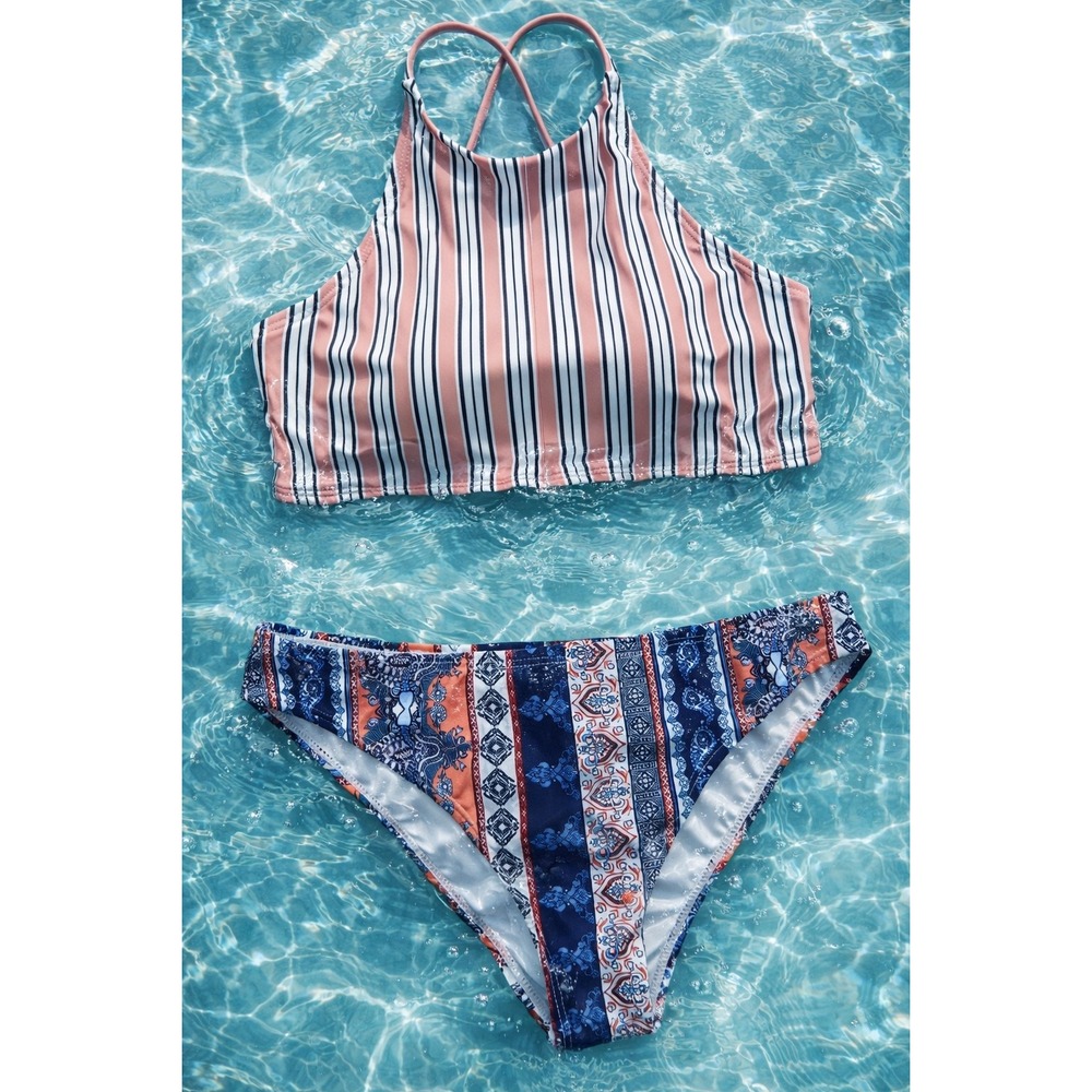 Cupshe Redolent Of‎ The Ocean Tank Bikini Set size M